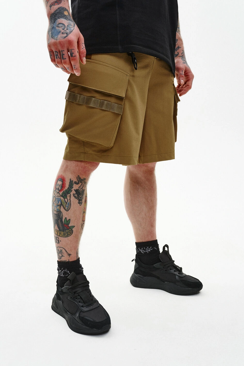 Карго шорти зі стрейч нейлону 