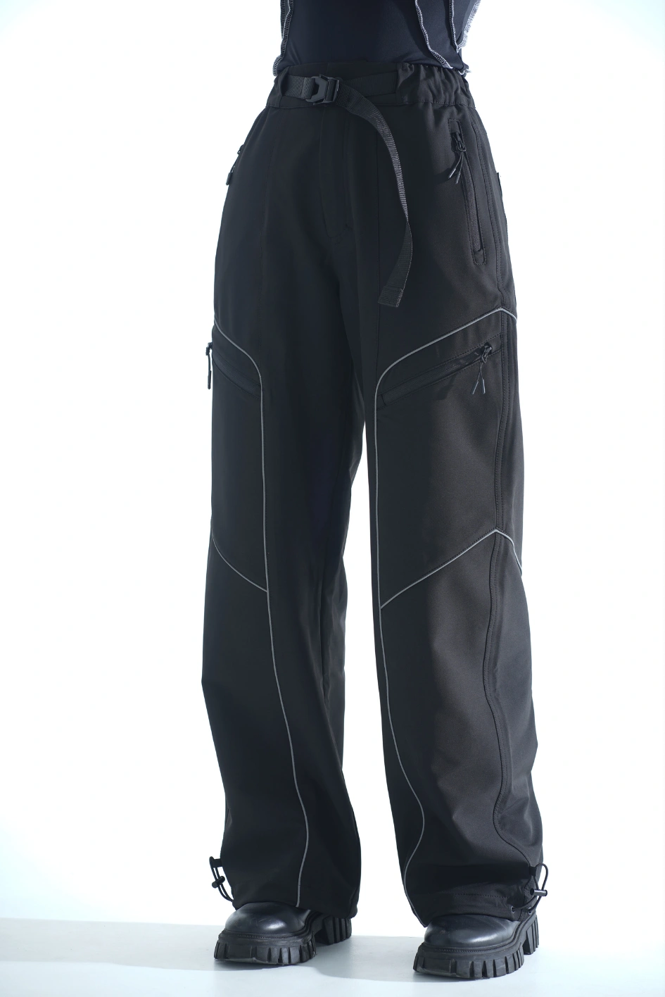 Жіночі карго брюки з нейлону та рефлективним кантом 