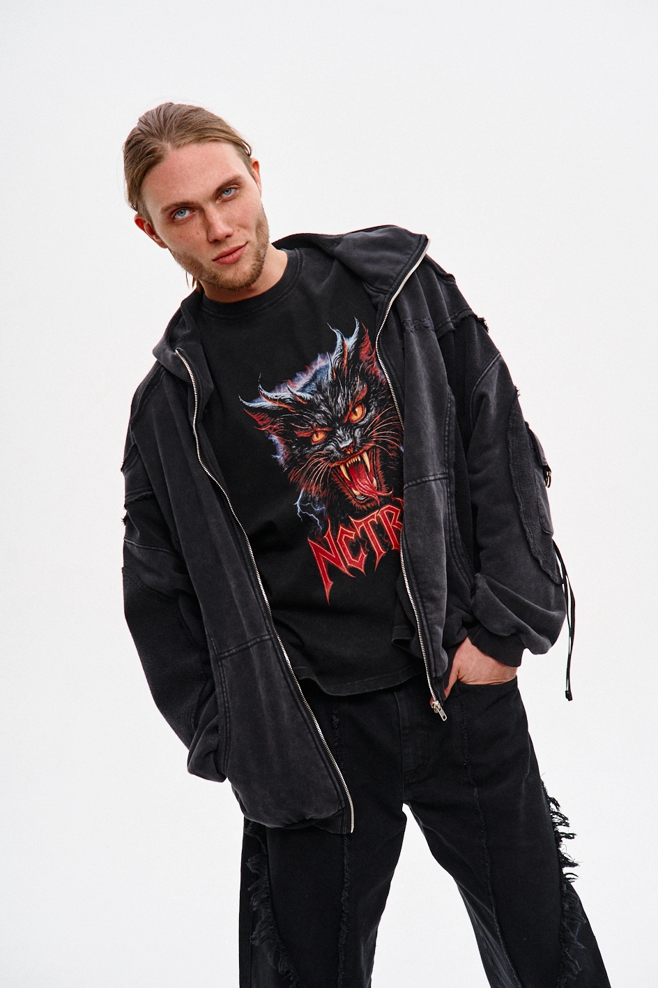 Чоловіче худі на блискавці NCTRNL оверсайз крою 