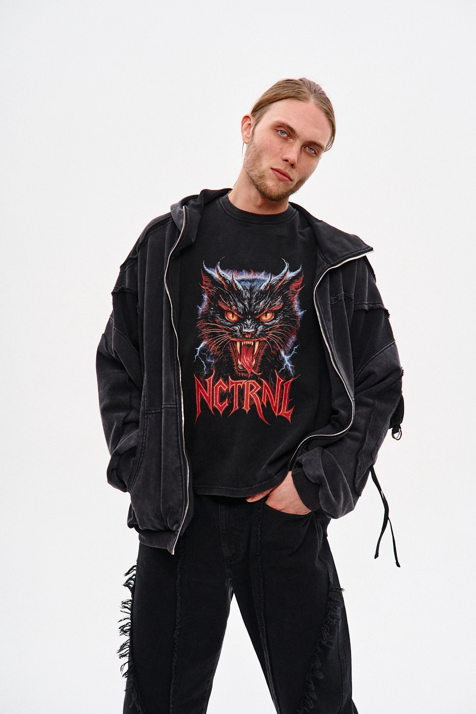 Чоловіче худі на блискавці NCTRNL оверсайз крою 