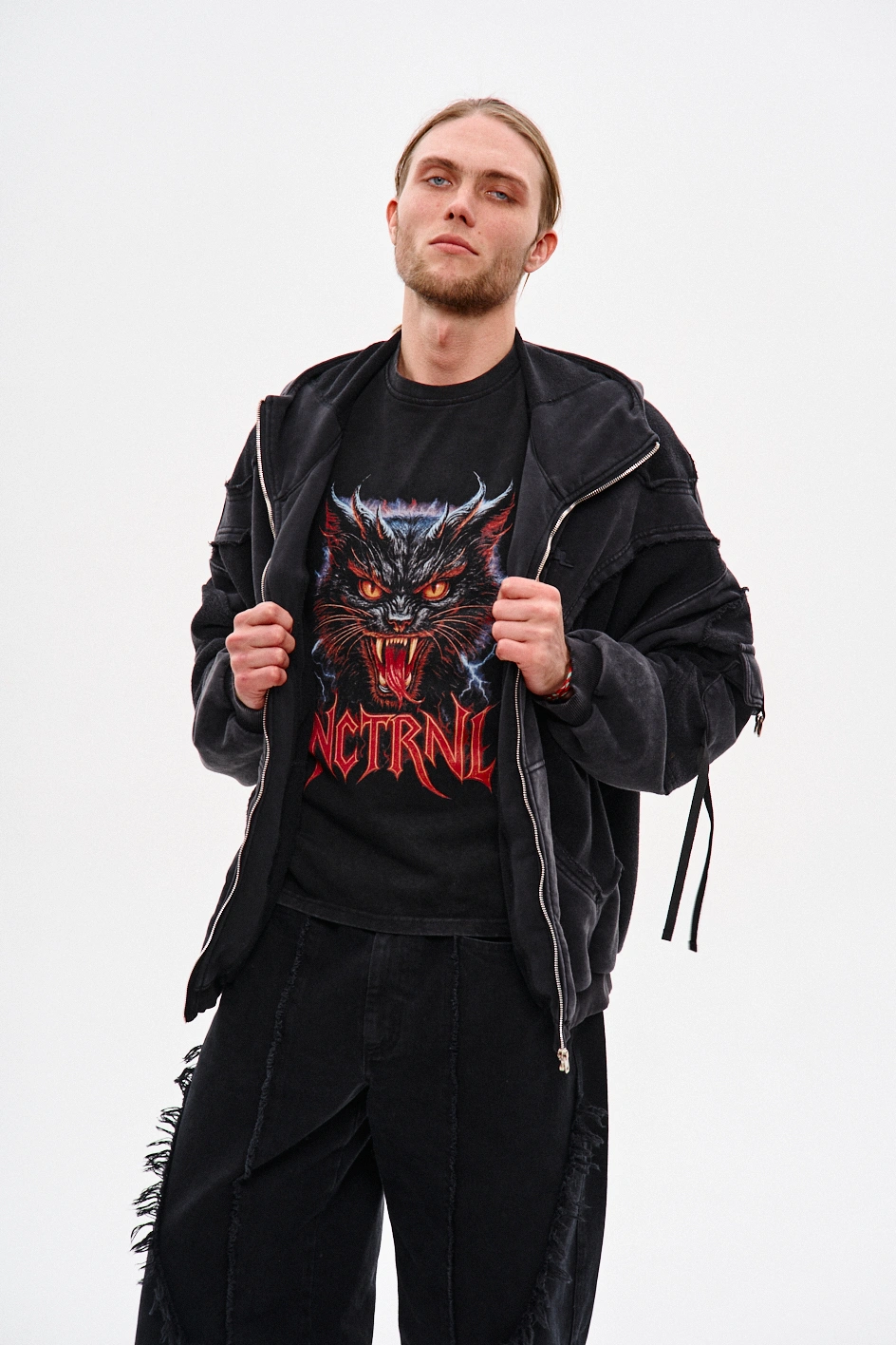 Чоловіче худі на блискавці NCTRNL оверсайз крою 