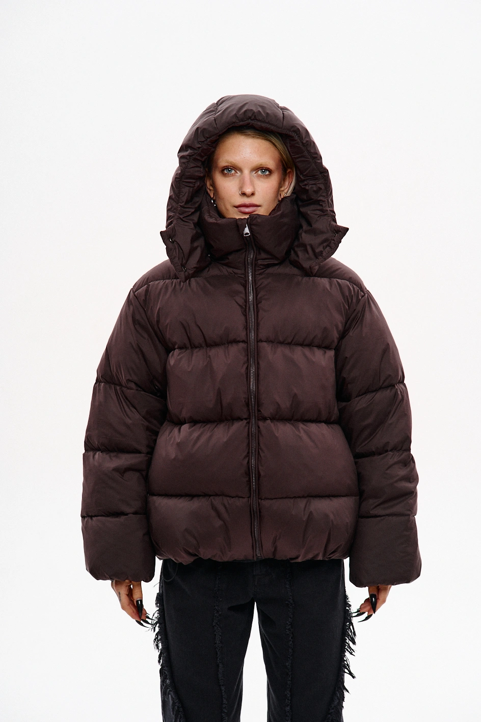 Зимовий водо-вітрозахисний пуховик оверсайз крою