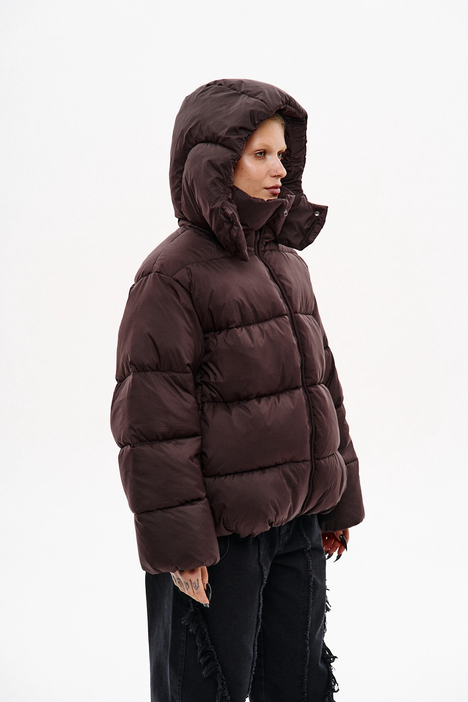 Зимовий водо-вітрозахисний пуховик оверсайз крою