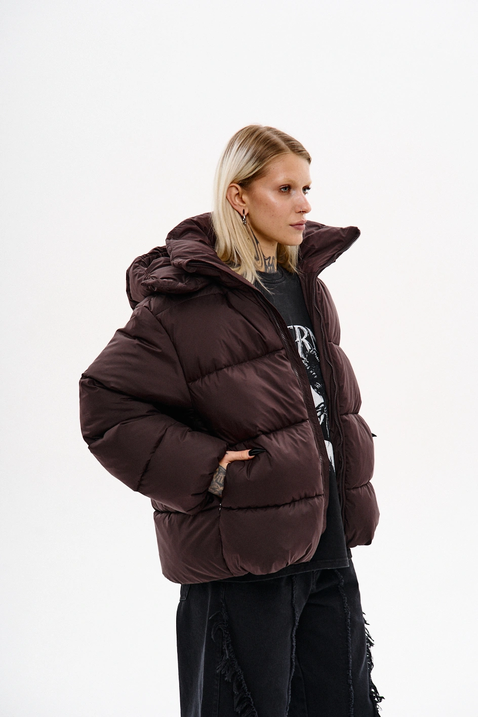 Зимовий водо-вітрозахисний пуховик оверсайз крою Зимовий водо-вітрозахисний пуховик оверсайз крою