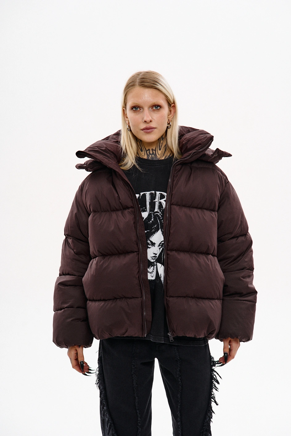 Зимовий водо-вітрозахисний пуховик оверсайз крою