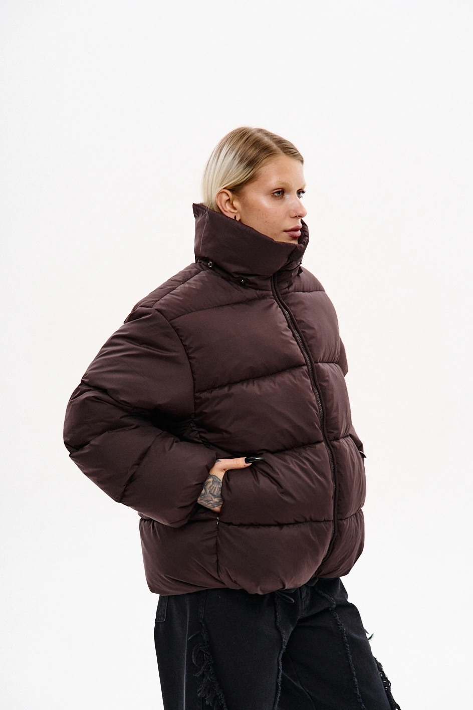 Зимовий водо-вітрозахисний пуховик оверсайз крою