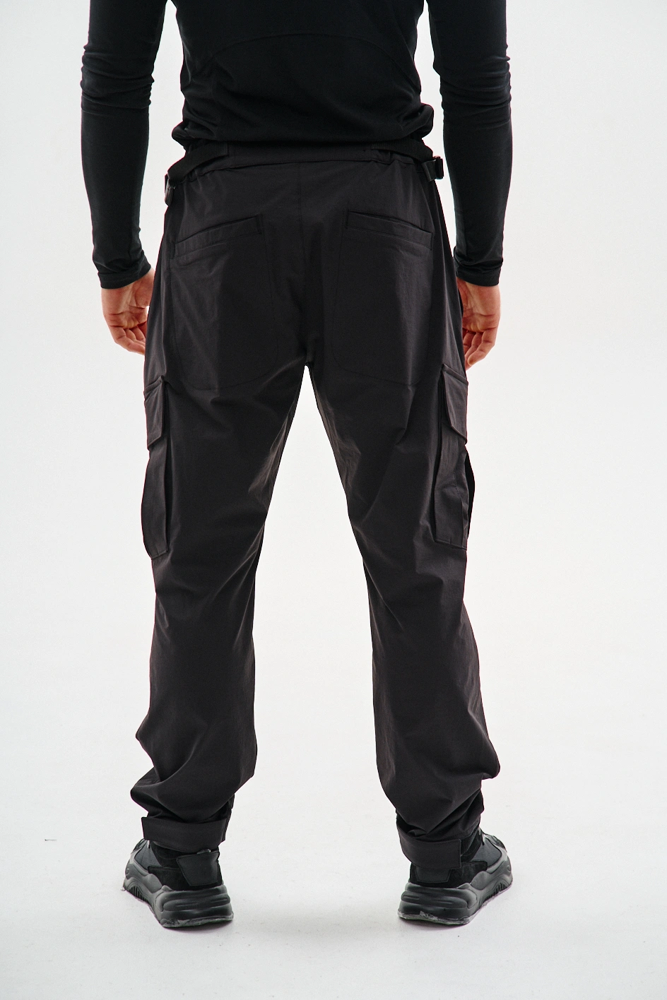 Карго штани прямого крою з нейлону 