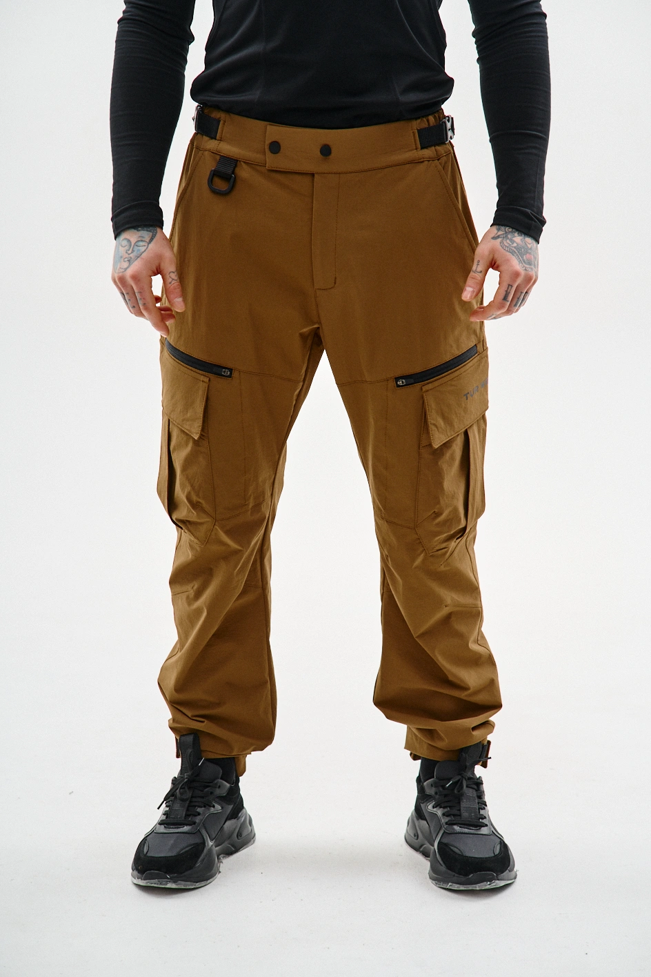 Карго штани прямого крою з нейлону 